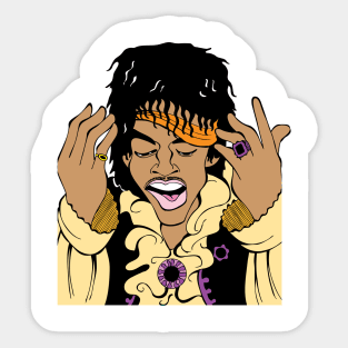 LEGENDARY WOODSTOCK ROCK GUITARIST FAN ART Sticker